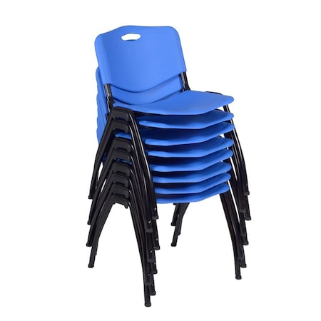 Regency Regency M Lightweight Stackable Sturdy Breakroom Chair (8 pack)- Blue 4700BE8PK